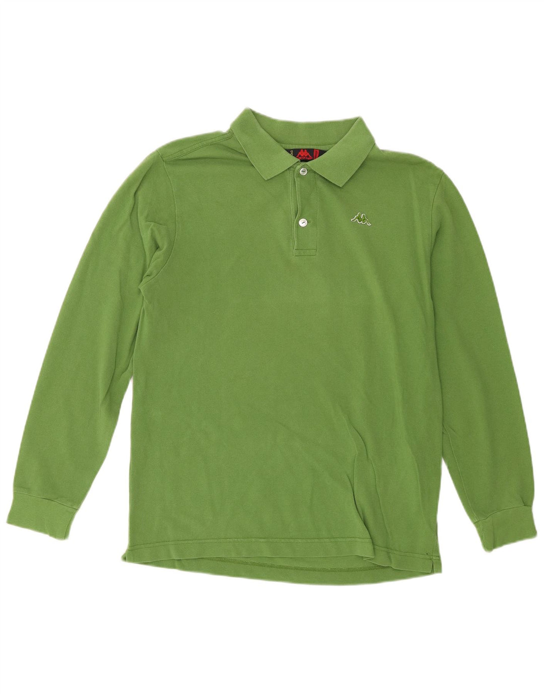 Kappa Mens Long Sleeve Regular Fit Polo Shirt Medium Green Cotton