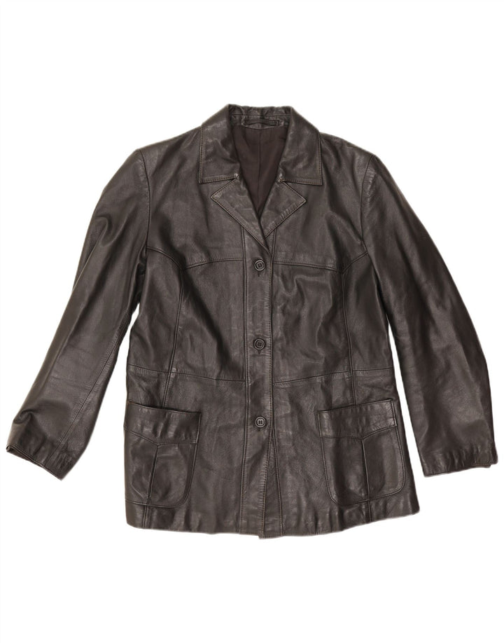 Vintage Womens Leather Jacket EU 42 Large Black Leather