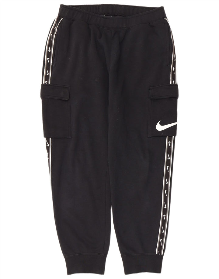 NIKE Mens Graphic Cargo Tracksuit Trousers Joggers Large  Navy Blue Cotton