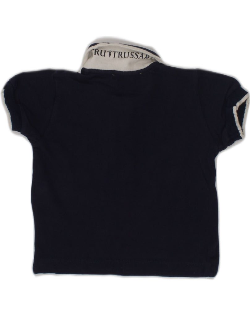 TRUSSARDI Baby Boys Polo Shirt 3-6 Months Navy Blue Cotton | Vintage Trussardi | Thrift | Second-Hand Trussardi | Used Clothing | Messina Hembry 