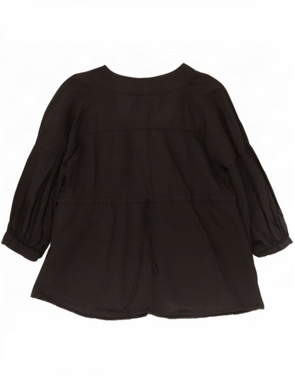 Benetton Womens 3/4 Sleeve Blouse Top UK 14 Medium Black