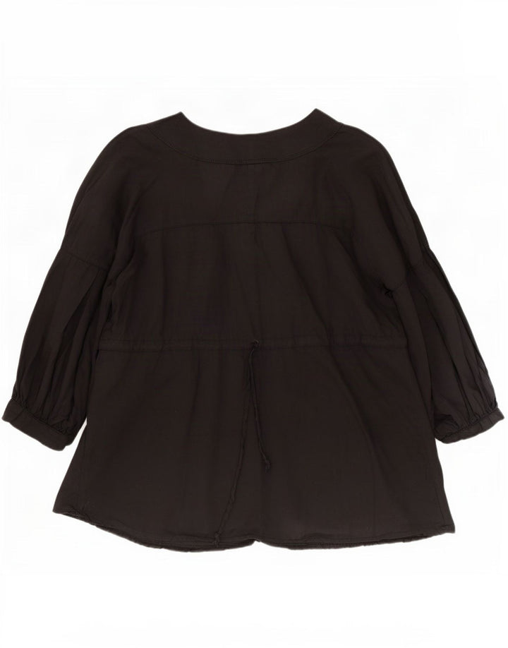 Benetton Womens 3/4 Sleeve Blouse Top UK 14 Medium Black