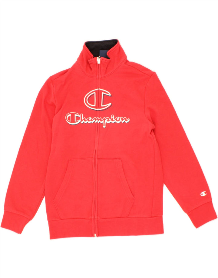 CHAMPION Boys Graphic Tracksuit Top Jacket 9-10 Years Medium  Red Cotton Vintage Champion and Second-Hand Champion from Messina Hembry 