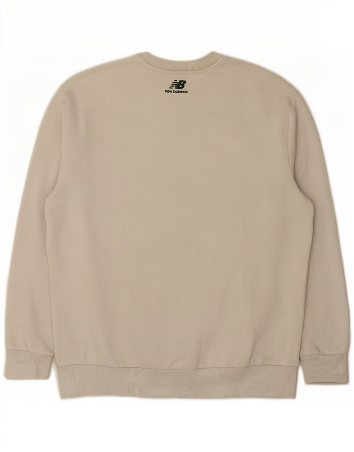 New Balance Mens Graphic Sweatshirt Jumper Large White Cotton