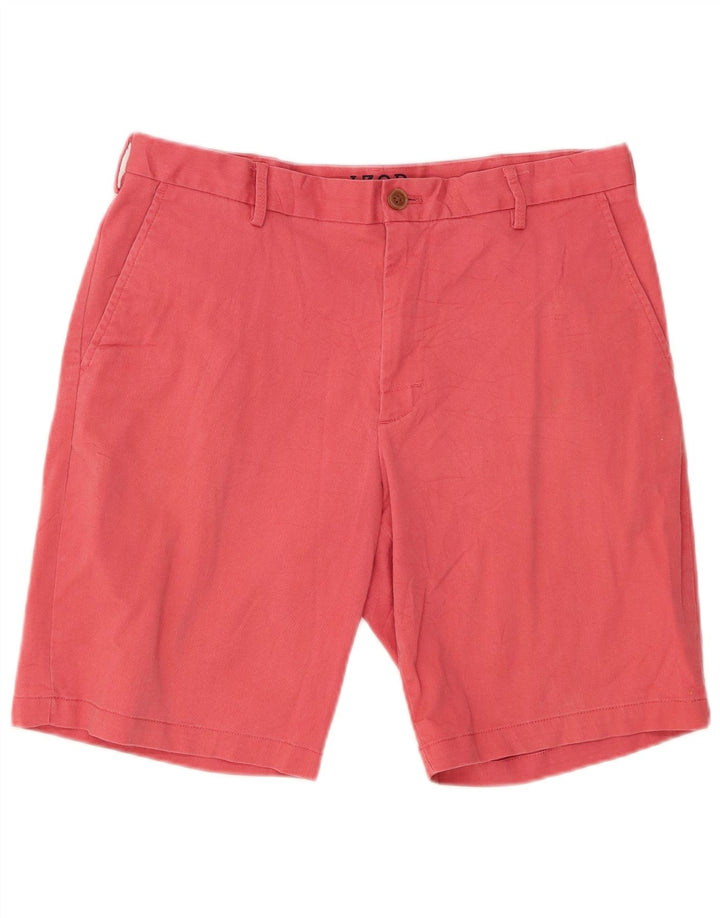 IZOD Mens Chino Shorts W32 Medium  Red Cotton