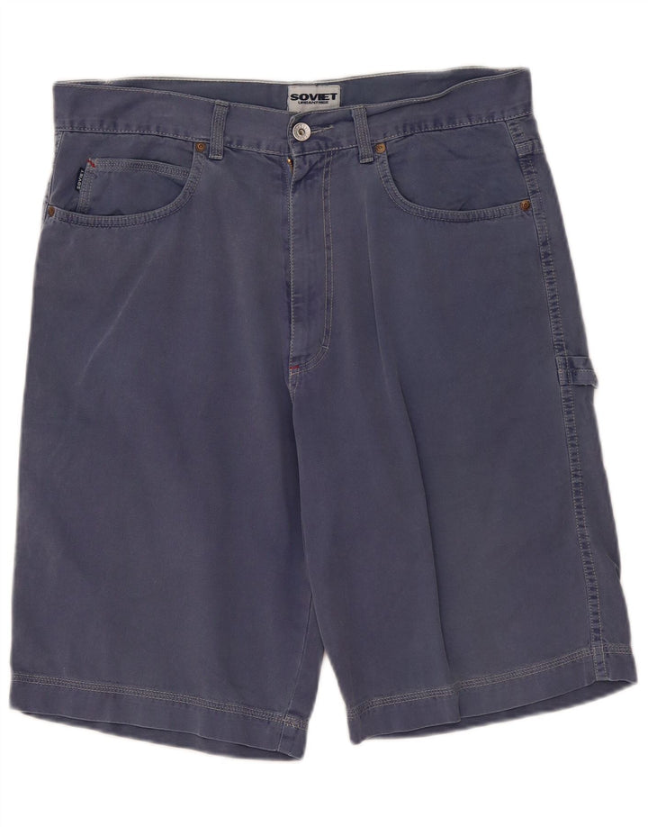 Vintage Mens Cargo Shorts W34 Large Navy Blue