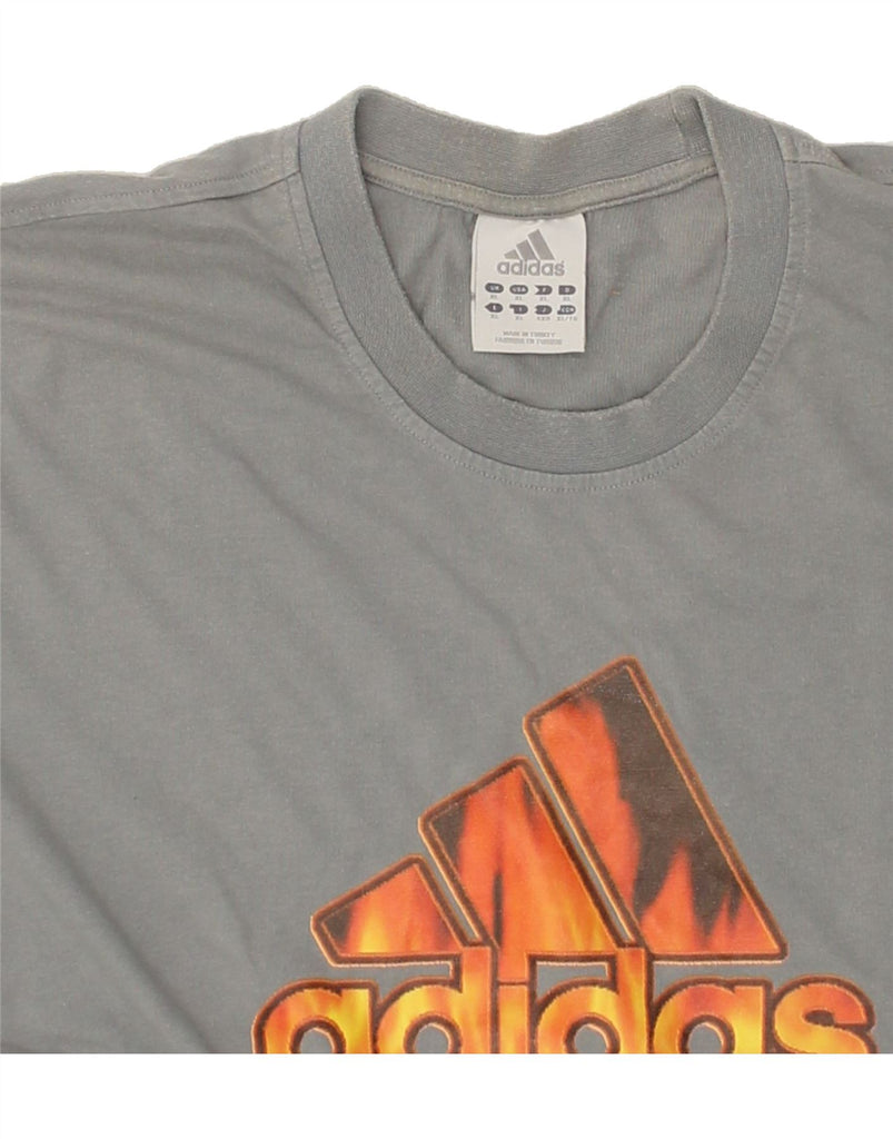 ADIDAS Mens Graphic T-Shirt Top XL Grey | Vintage Adidas | Thrift | Second-Hand Adidas | Used Clothing | Messina Hembry 