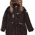 KHUJO Womens Hooded Padded Coat UK 14 Medium Black Polyester