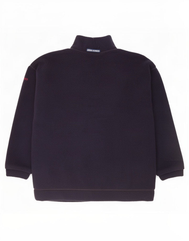 Musto Mens Zip Neck Fleece Jumper Large Navy Blue Polyester