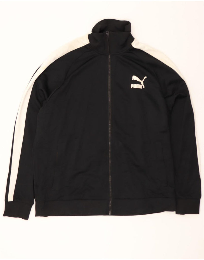 PUMA Mens Tracksuit Top Jacket 2XL Black Colourblock Polyester Vintage Puma and Second-Hand Puma from Messina Hembry 