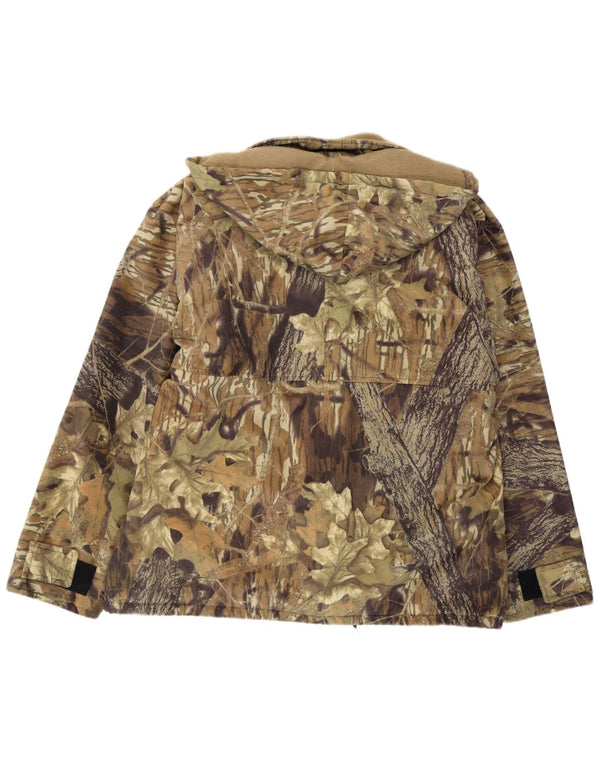 Vintage Mens Windbreaker Jacket IT 50/52 Large Khaki Floral Polyester