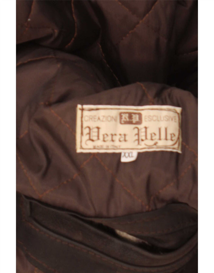 Vintage Mens Leather Jacket UK 44 2XL Brown