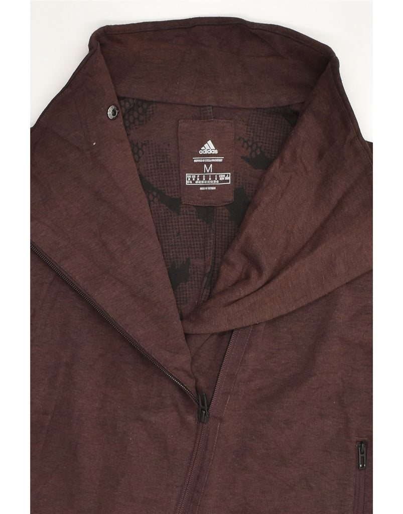 ADIDAS Womens Crop Tracksuit Top Jacket UK 12 Medium Brown Cotton | Vintage Adidas | Thrift | Second-Hand Adidas | Used Clothing | Messina Hembry 