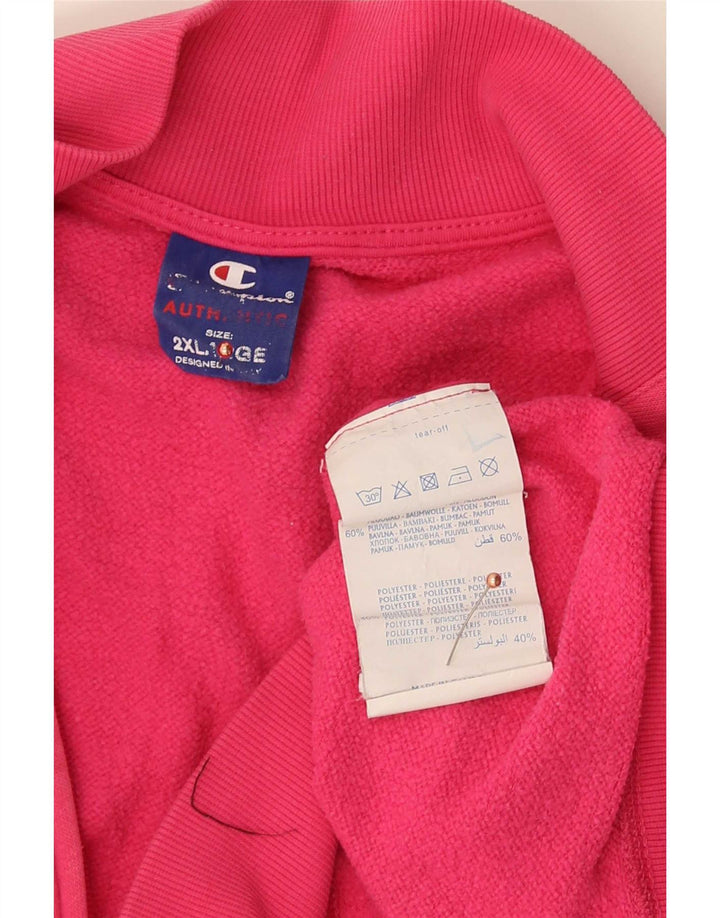 Champion Mens Tracksuit Top Jacket 2XL Pink Cotton