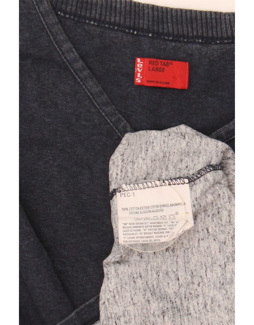 Levi's Mens Top Long Sleeve Large Navy Blue Cotton