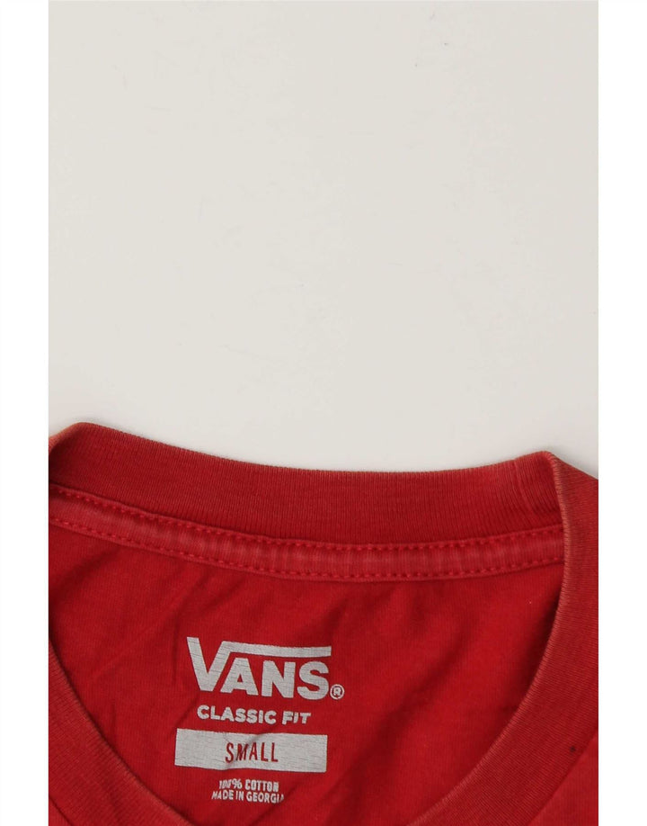 Vans Mens Classic Fit T-Shirt Top Small Red Cotton