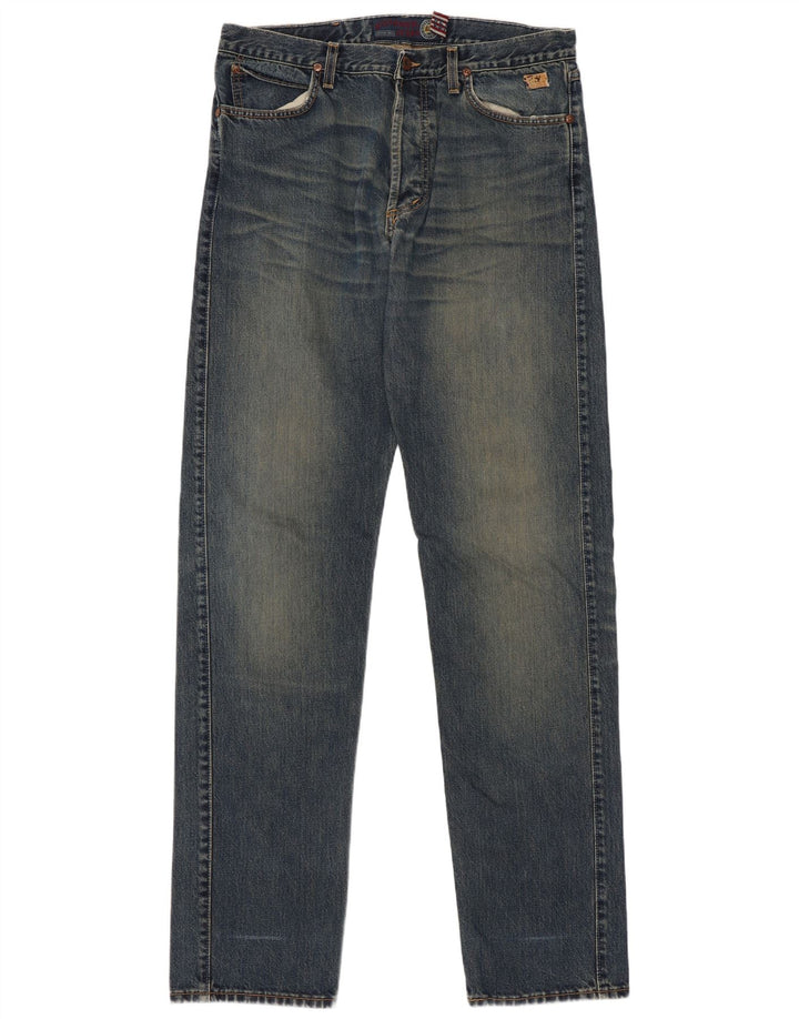 Roy Rogers Mens Straight Jeans W36 L36 Blue Cotton