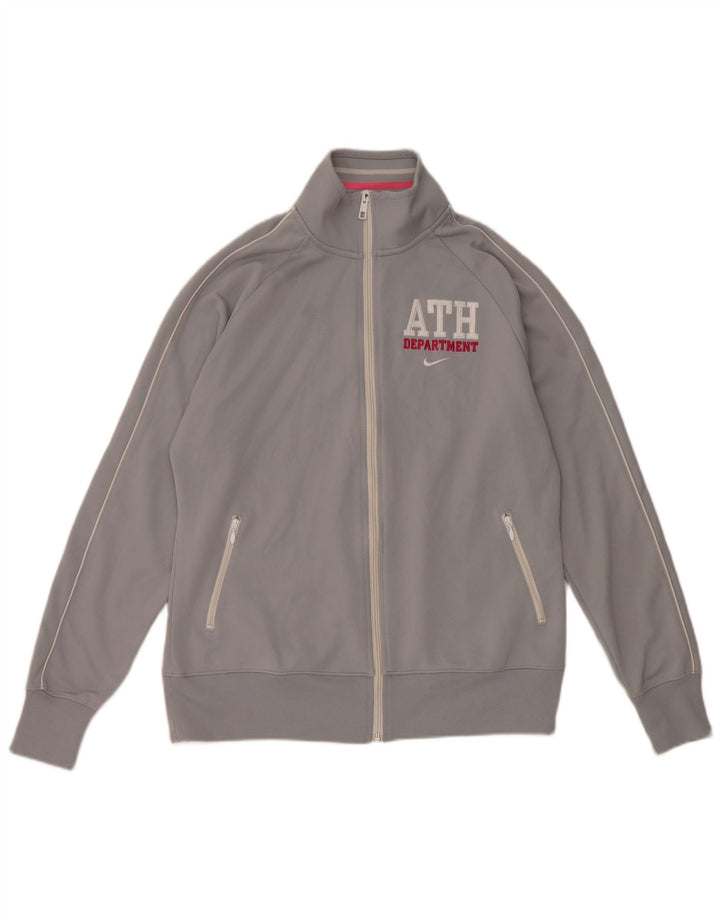Nike Womens Graphic Tracksuit Top Jacket UK 18 XL Grey