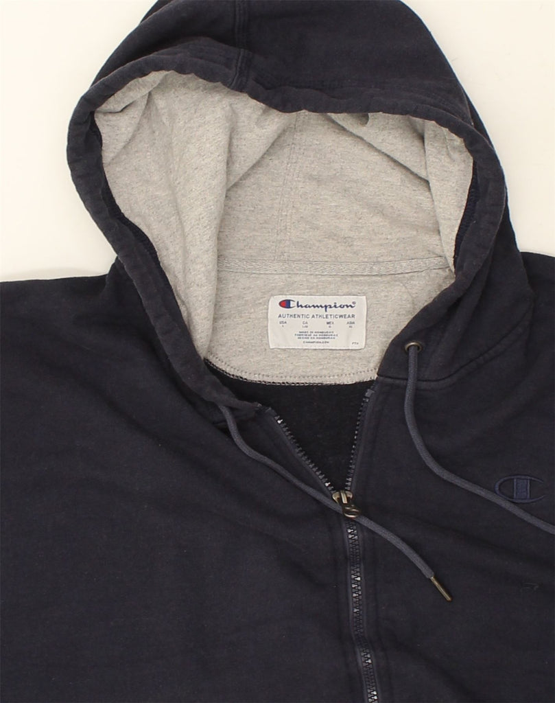 CHAMPION Mens Zip Hoodie Sweater Large Navy Blue | Vintage Champion | Thrift | Second-Hand Champion | Used Clothing | Messina Hembry 