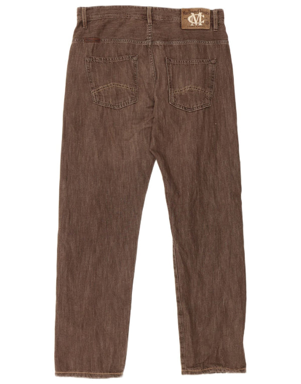 Marlboro Classics Mens Straight Jeans W33 L30 Brown Cotton