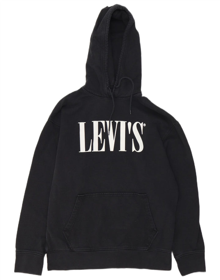 Levi's Mens Graphic Hoodie Jumper Medium Black Cotton