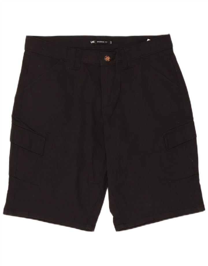 Lee Womens Mid Rise Cargo Shorts US 6 Medium W30 Black Cotton