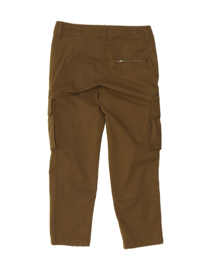 SISLEY Womens Straight Cargo Trousers UK 10 Small W30 L24 Green Cotton Vintage Sisley and Second-Hand Sisley from Messina Hembry 