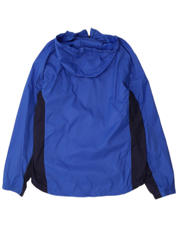 Nike Mens Hooded Rain Jacket UK 38 Medium Blue Colourblock Nylon
