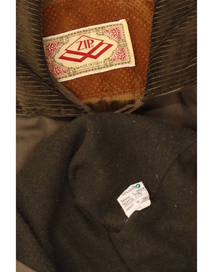 Zip Womens Oversized Duffle Coat UK 18 XL Khaki Cotton