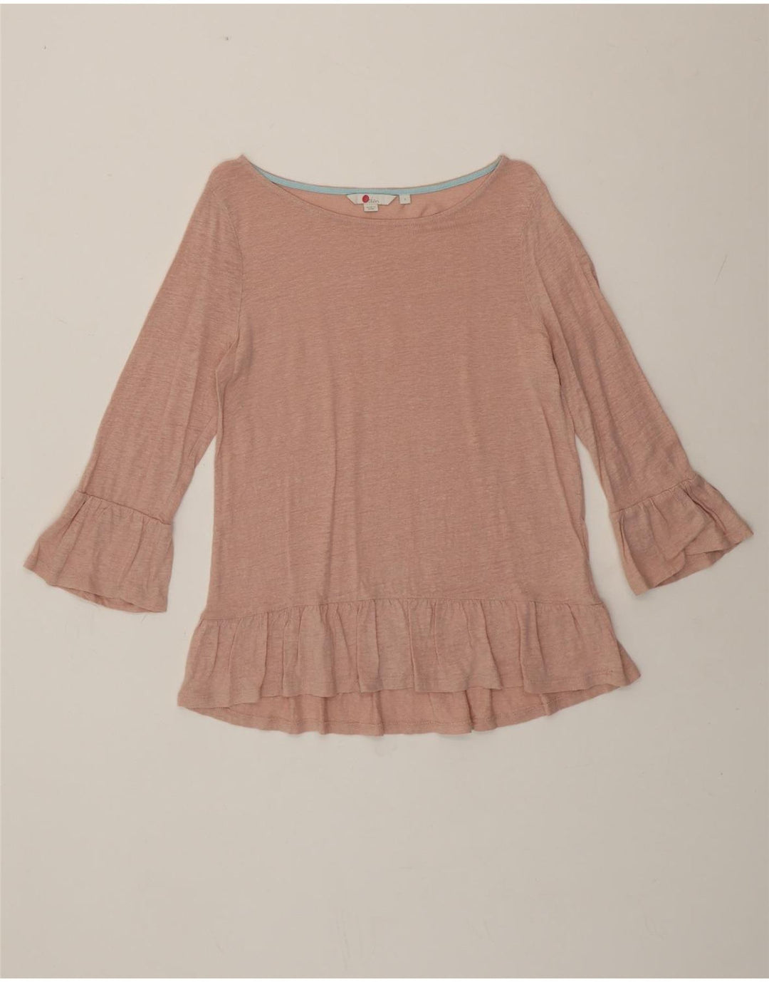 Boden Womens 3/4 Sleeve Blouse Top UK 8 Small Pink Linen