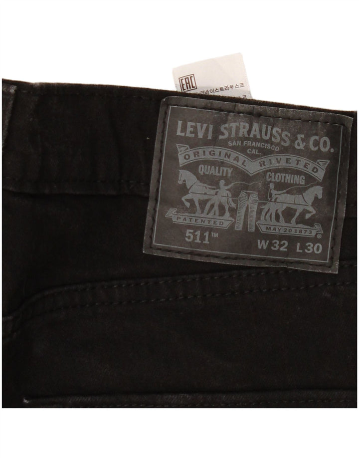 Levi's Mens 511 Slim Jeans  W32 L30 Black Cotton