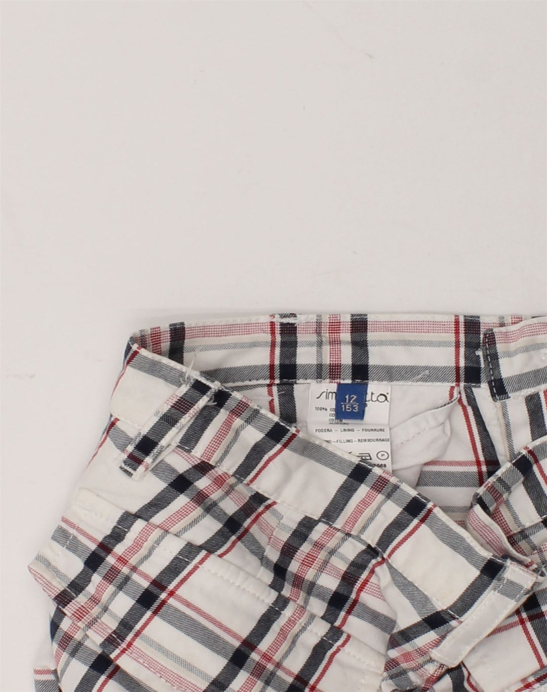 FAY Boys Casual Shorts 11-12 Years W28 White Check Cotton | Vintage Fay | Thrift | Second-Hand Fay | Used Clothing | Messina Hembry 