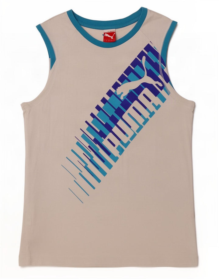 Puma Mens Graphic Vest Top Medium White Cotton