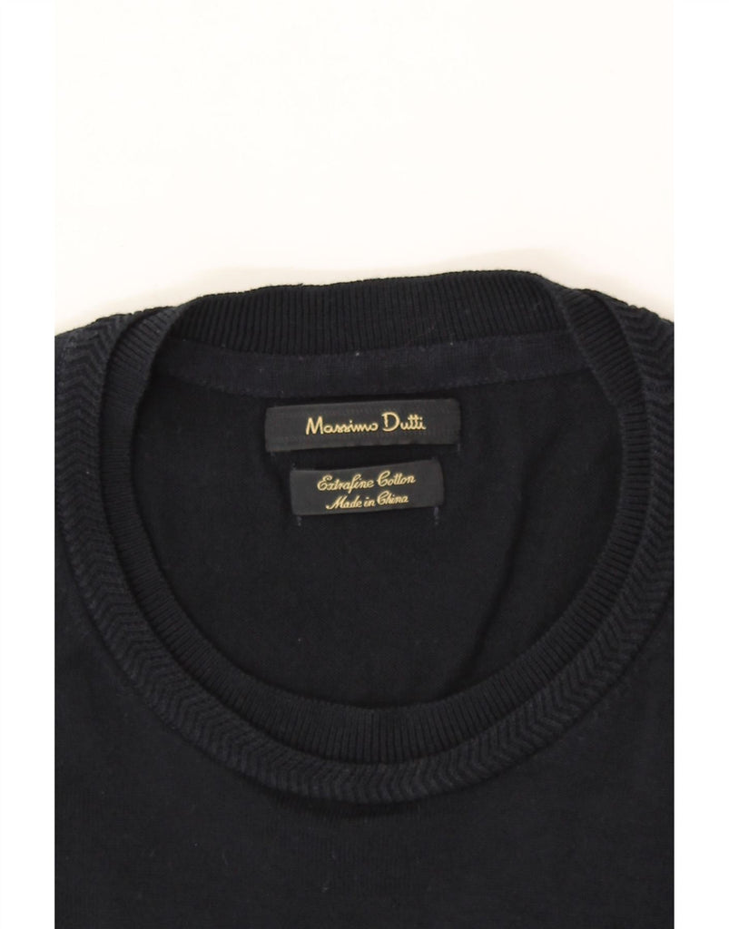 MASSIMO DUTTI Womens Crew Neck Jumper Sweater UK 16 Large Black Vintage Massimo Dutti and Second-Hand Massimo Dutti from Messina Hembry 