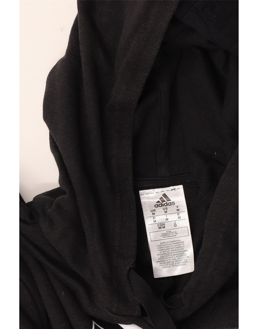 Adidas Mens Graphic Hoodie Jumper Medium Black Cotton