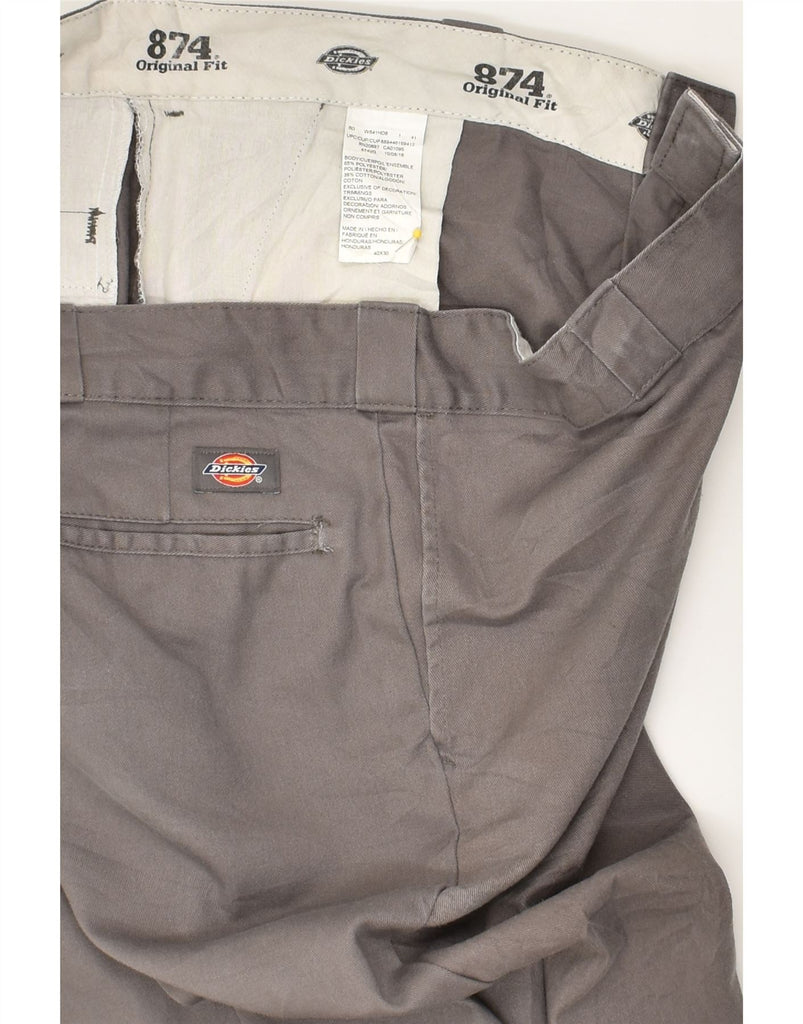 DICKIES Mens 874 Original Fit Chino Trousers W40 L30  Grey Polyester | Vintage Dickies | Thrift | Second-Hand Dickies | Used Clothing | Messina Hembry 