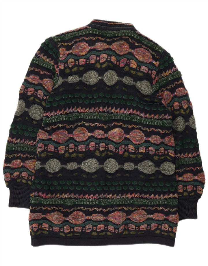 Oskar Haug Womens Cardigan Sweater UK 14 Medium Multicoloured Geometric