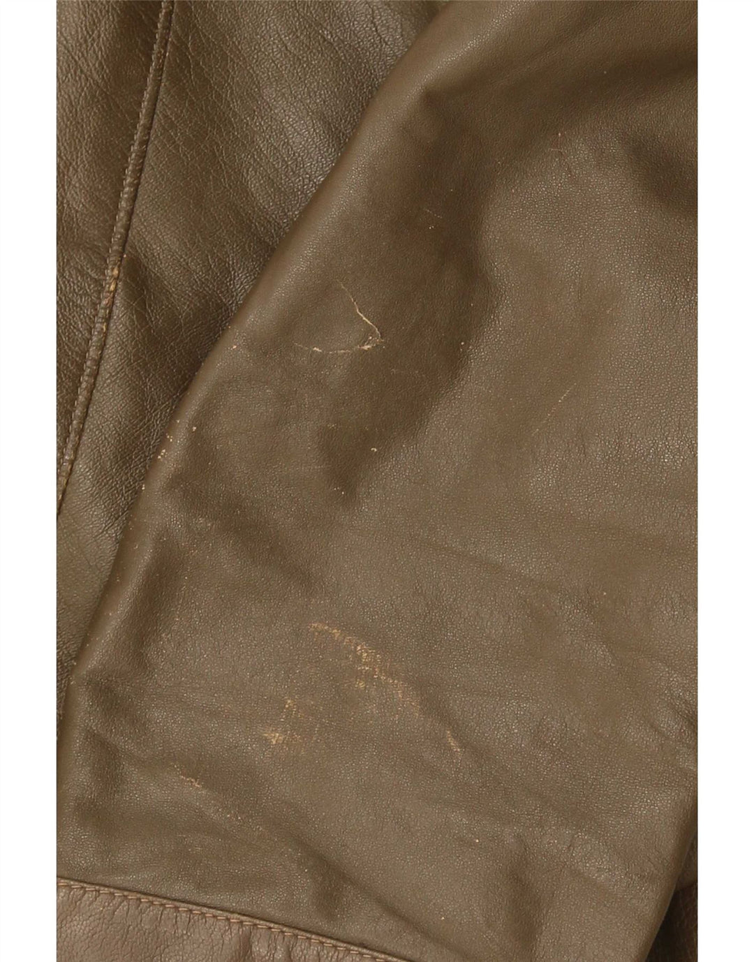 Vintage Mens Leather Jacket UK 38 Medium Khaki Leather