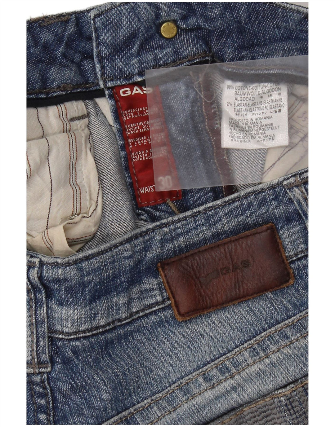 Gas Womens Straight Jeans W30 L31 Blue Cotton