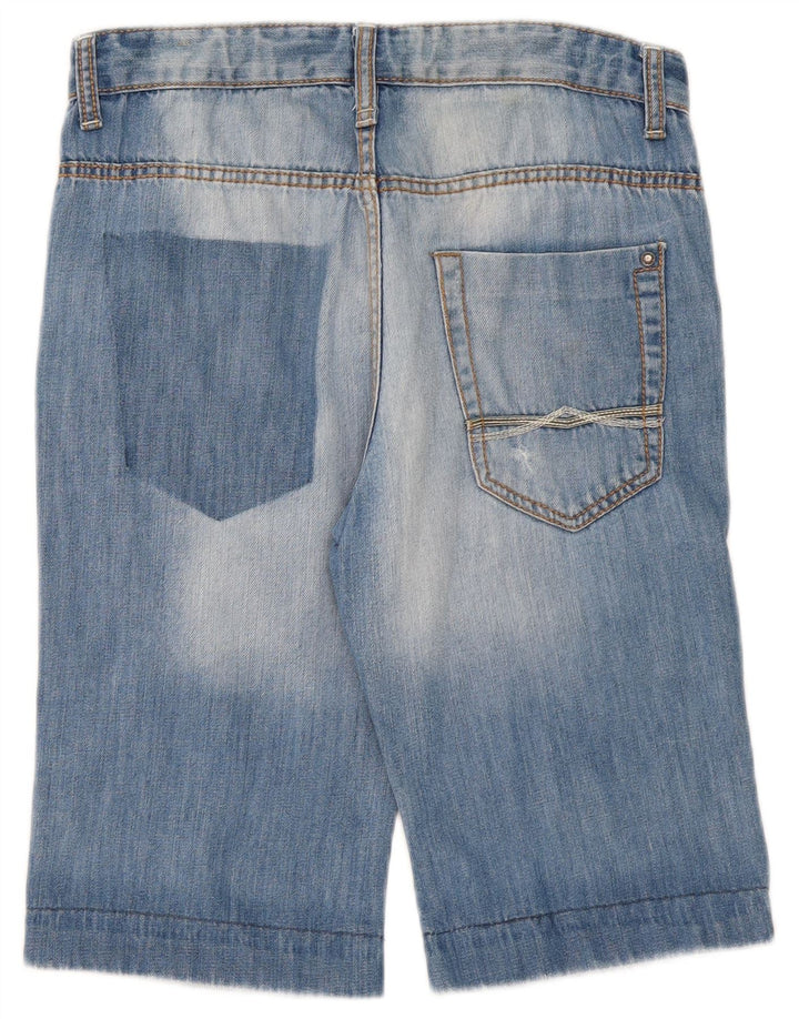 Zara Boys Distressed Denim Shorts 13-14 Years W30 Blue Cotton