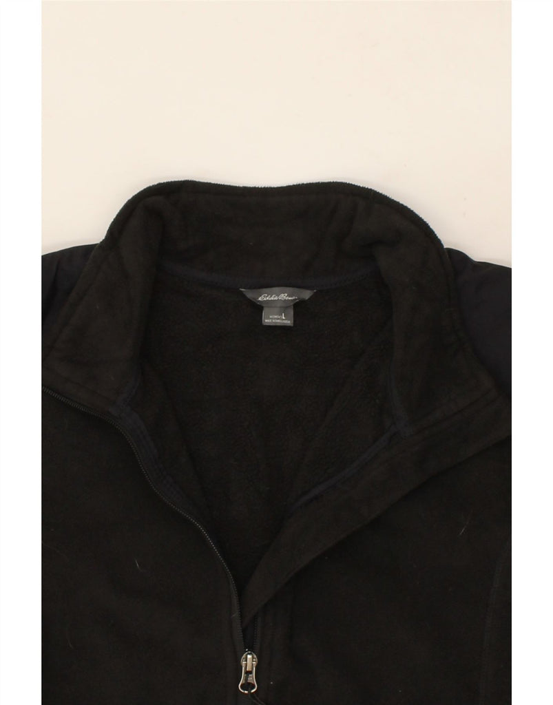 EDDIE BAUER Womens Fleece Jacket UK 16 Large Black Colourblock Polyester Vintage Eddie Bauer and Second-Hand Eddie Bauer from Messina Hembry 