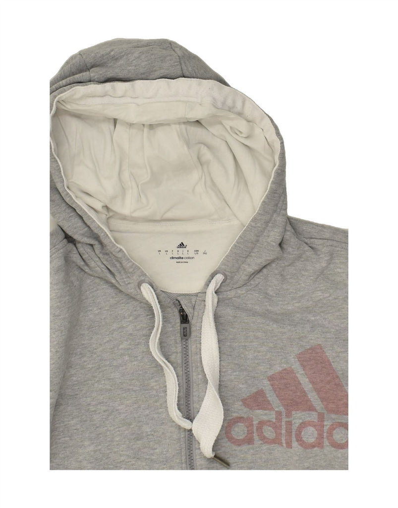 ADIDAS Mens Graphic Zip Hoodie Sweater Large Grey Cotton Vintage Adidas and Second-Hand Adidas from Messina Hembry 