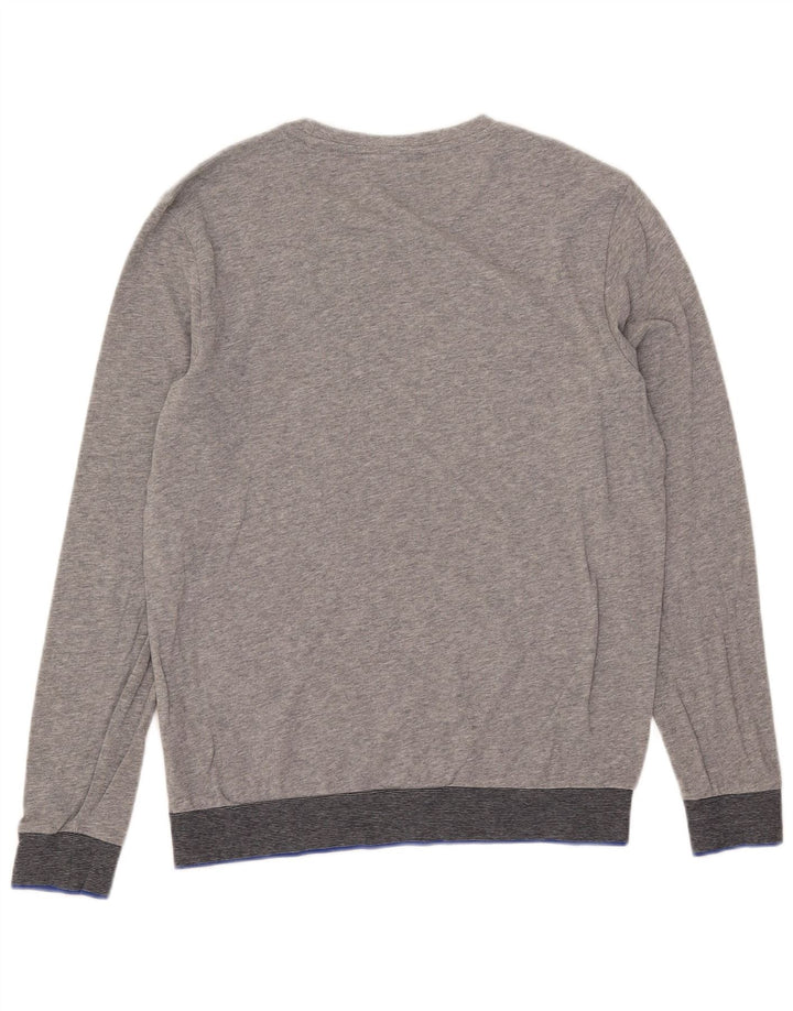 Hugo Boss Mens Graphic Top Long Sleeve Medium Grey Flecked Cotton