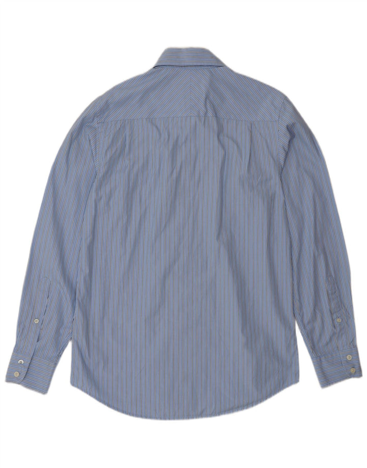 Musto Mens Shirt Small Blue Striped Cotton