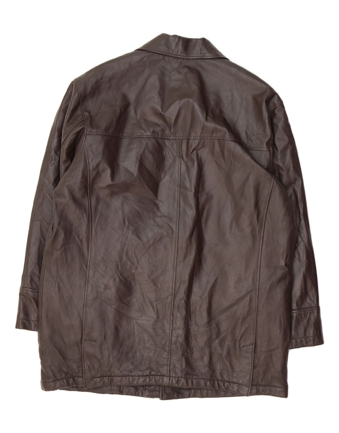 VINTAGE Mens Leather Coat IT 50 Large Brown Leather Vintage Vintage and Second-Hand Vintage from Messina Hembry 