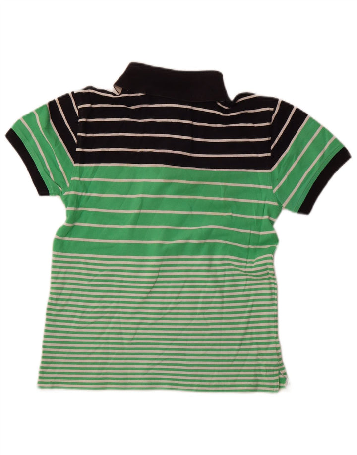 TOMMY HILFIGER Girls Polo Shirt 11-12 Years Green Colourblock Cotton