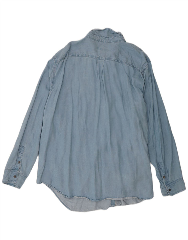 Chaps Womens Denim Shirt UK 20 2XL Blue Lyocell