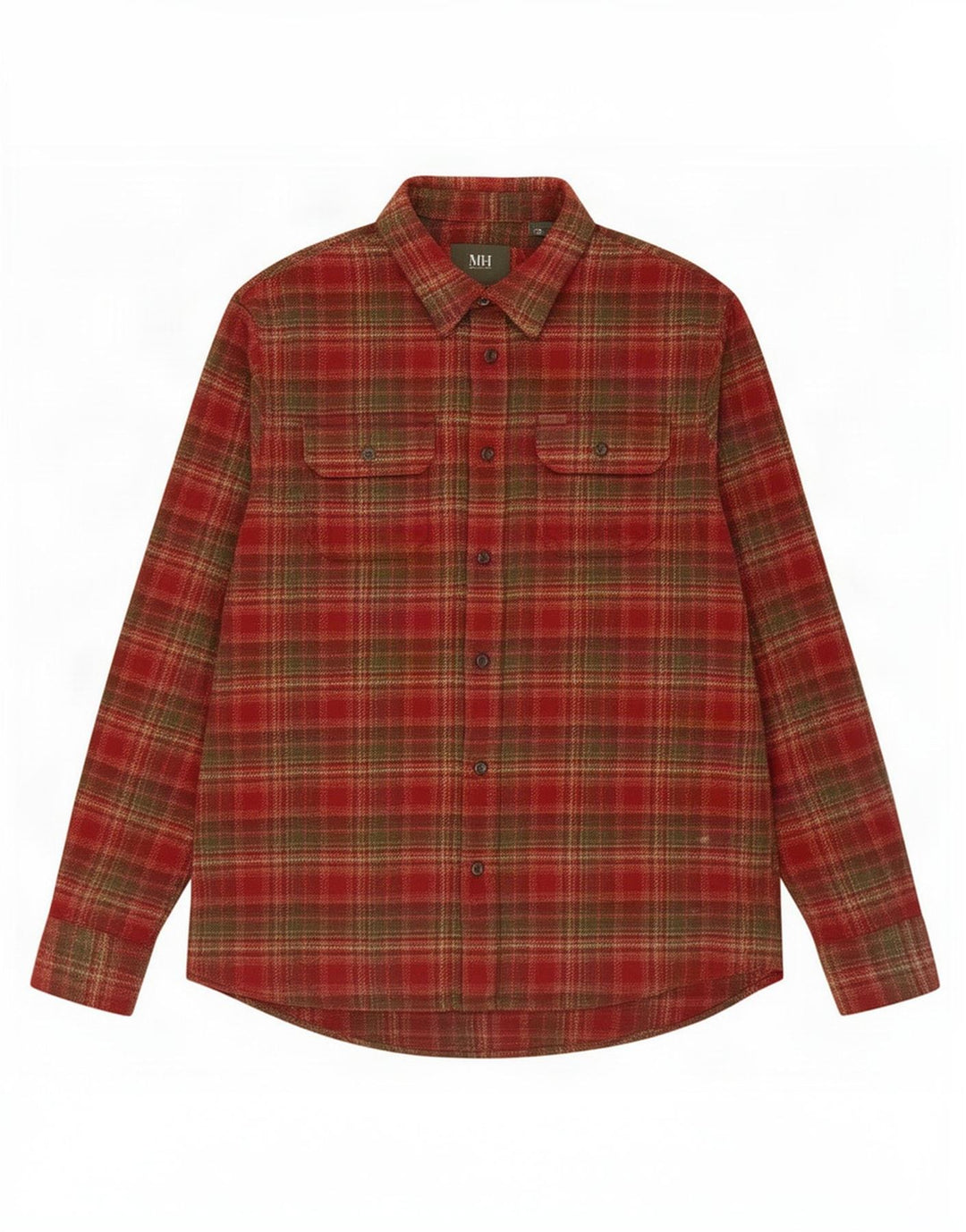 Orvis Mens Flannel Shirt Large Red Plaid Cotton