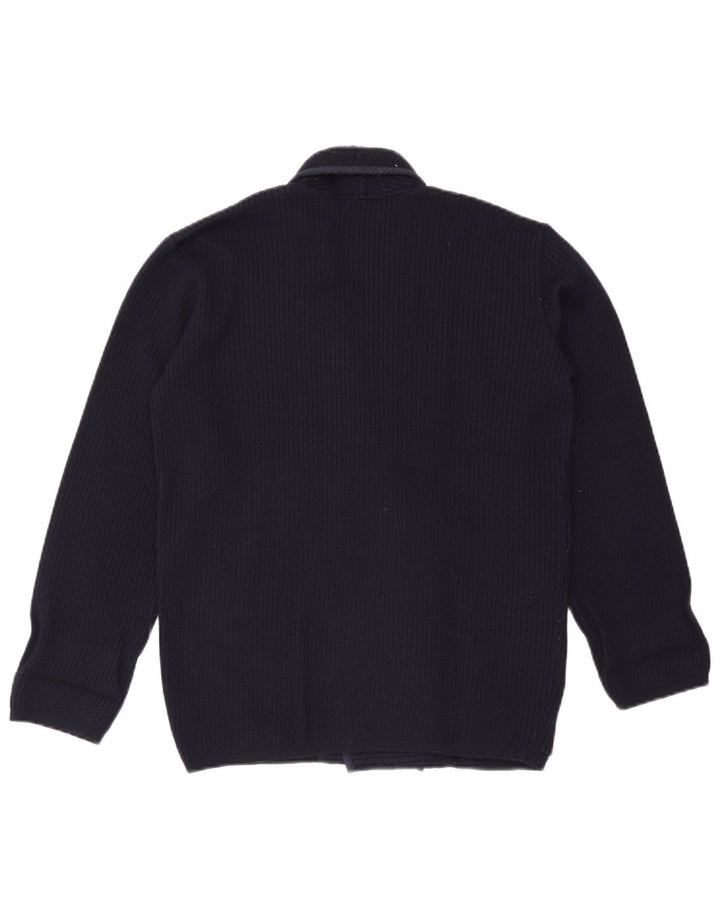Giuliano Mens Cardigan Sweater Medium Navy Blue Wool