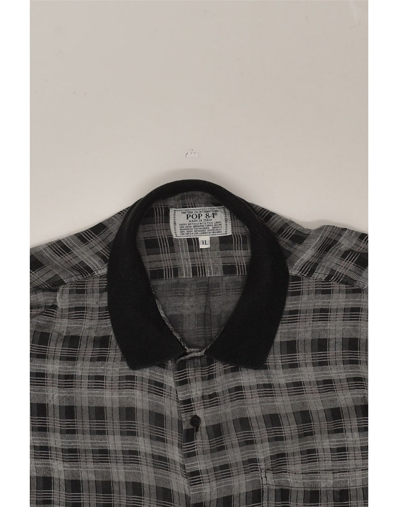 POP 84 Mens Shirt XL Grey Check | Vintage POP 84 | Thrift | Second-Hand POP 84 | Used Clothing | Messina Hembry 